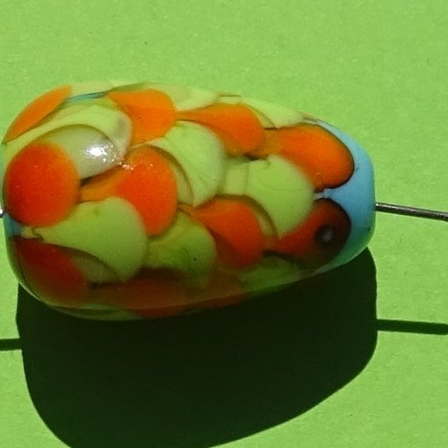 Jolie perle conique, verre de murano, lampwork, verre filé,  perl.3929