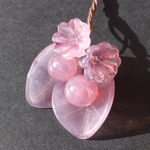 Headpins en verre filé, lampwork, verre de murano, perl.5283
