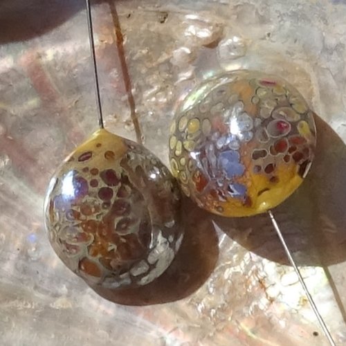 Headpins verre filé, lampwork, verre de murano, perl.5414