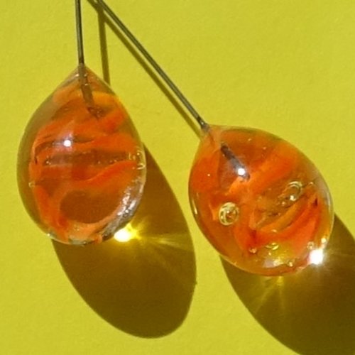 Headpins verre filé, lampwork, verre de murano, perl.5422
