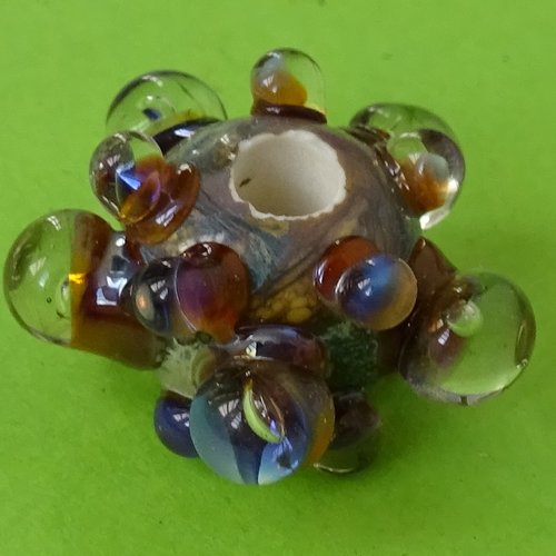 Perle d'art en verre de murano, verre filé, lampwork, perl.4683