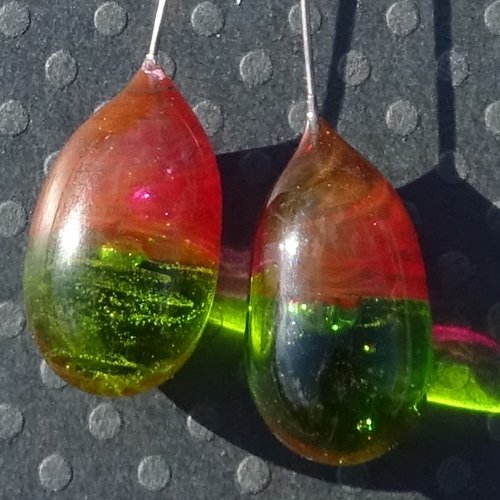 Headpins verre filé, lampwork, verre de murano, perl.4439