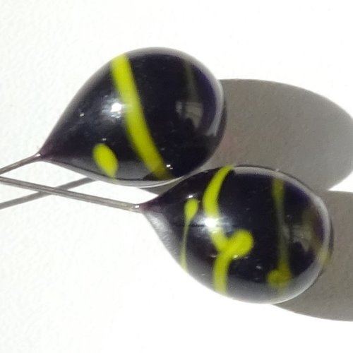 Headpins verre filé, lampwork, verre de murano, perl.3770