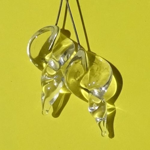 Duo de headpins en verre filé, lampwork,perl.5468