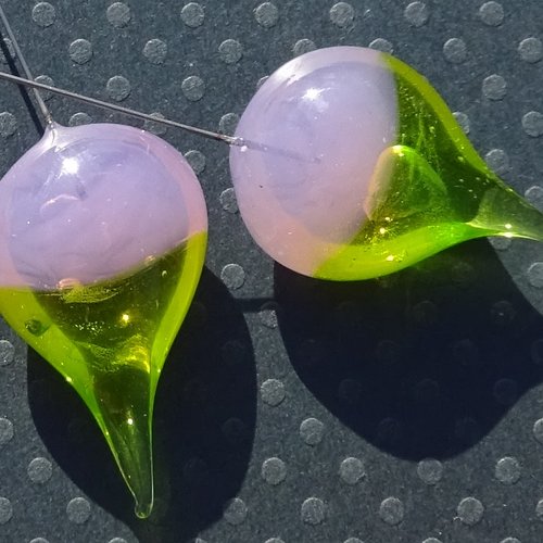 Headpins verre filé, lampwork, verre de murano, perl.4464