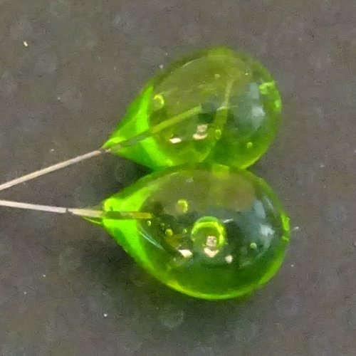 Headpins en verre filé, lampwork, verre de murano, perl.4092