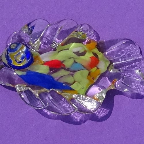 Headpin poisson, verre filé, lampwork, verre de murano, perl.4916