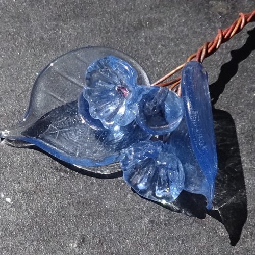 Headpins en verre filé, lampwork, verre de murano, perl.5484