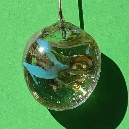 Headpin verre filé, lampwork, verre de murano, perl.5066