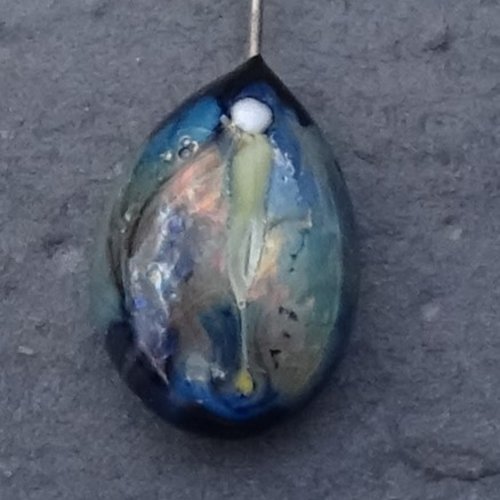 Headpin, verre filé, lampwork, verre de murano, perl.5004