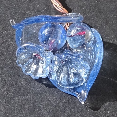 Headpins en verre filé, lampwork, verre de murano, perl.5078