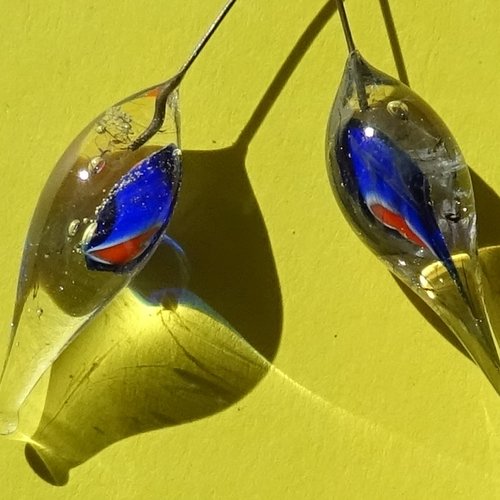 Headpins en verre filé, lampwork, verre de murano, perl.5146