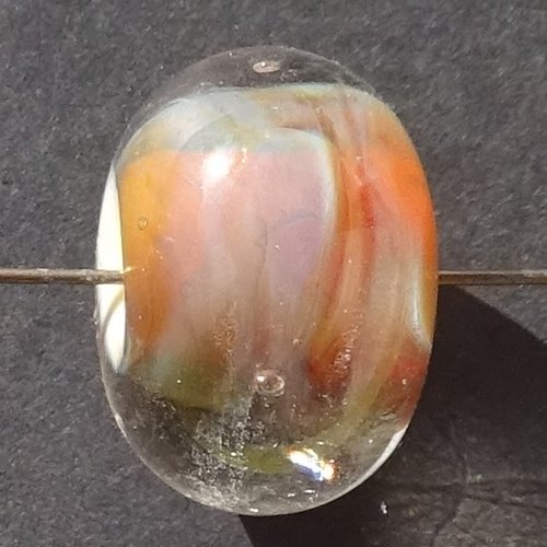 Jolie perle ronde, verre de murano, lampwork, verre filé,  perl.5179