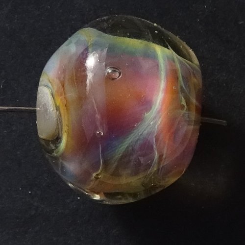 Jolie perle ronde, verre de murano, lampwork, verre filé,  perl.5180