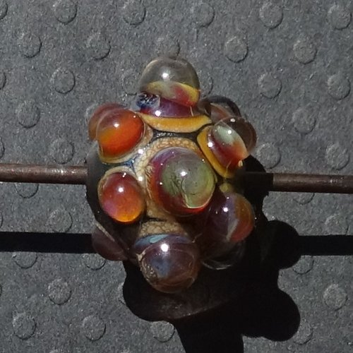 Jolie perle ronde, verre de murano, lampwork, verre filé,  perl.5541