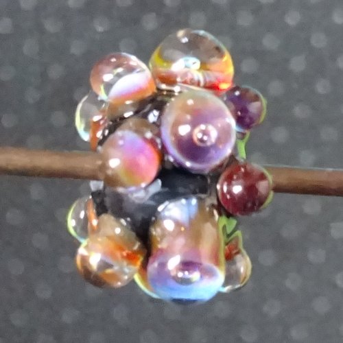 Perle d'art en verre de murano, verre filé, lampwork, perl.4498