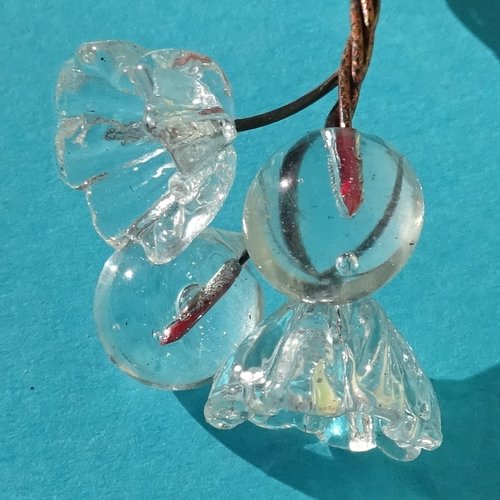 Headpins en verre filé, lampwork, verre de murano, perl.5199