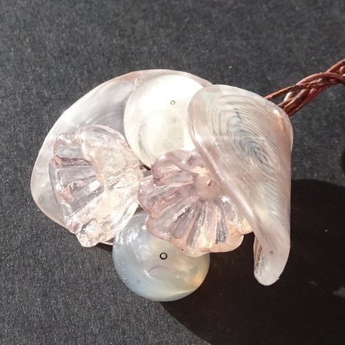 Headpins en verre filé, lampwork, verre de murano, perl.5279