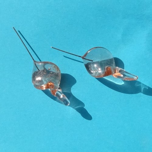 Duo de headpins en verre filé, lampwork,perl.5292