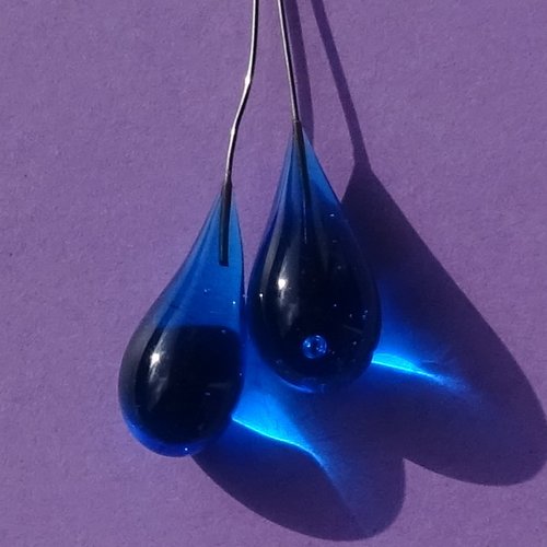 Duo de headpins en verre filé, lampwork,perl.5298