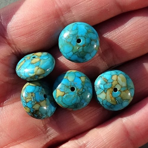 Lot de 5 perles turquoise, perl.2880
