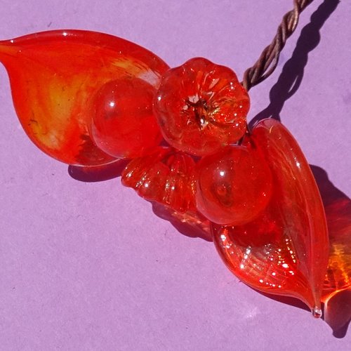 Headpins en verre filé, lampwork, verre de murano, perl.5652