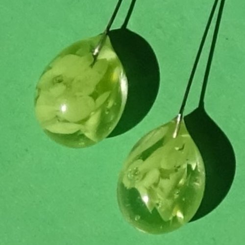 Duo de headpins en verre filé, lampwork,perl.5675