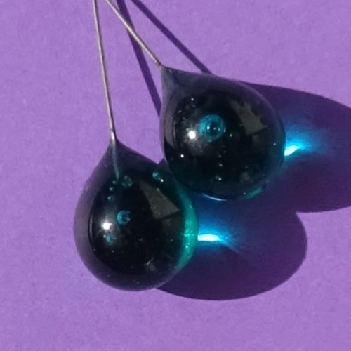 Duo de headpins en verre filé, lampwork,perl.5703