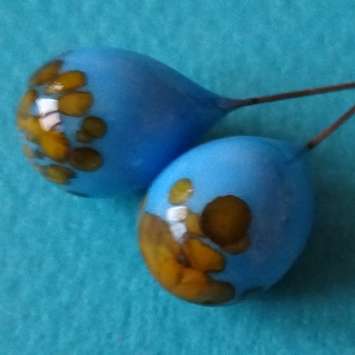 Mini-headpins verre filé, lampwork, verre de murano, perl.4070