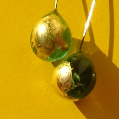 Duo de headpins en verre filé, lampwork,perl.5721