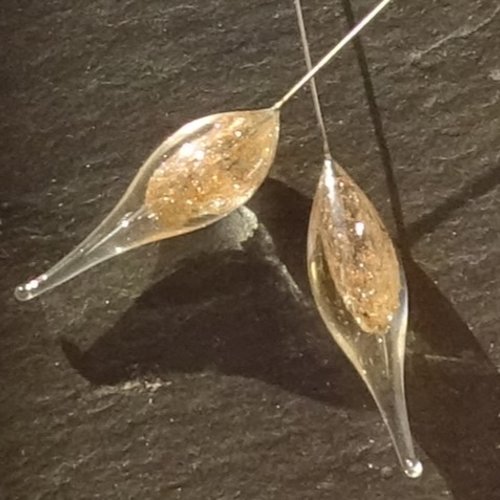 Duo de headpins en verre filé, lampwork,perl.5723