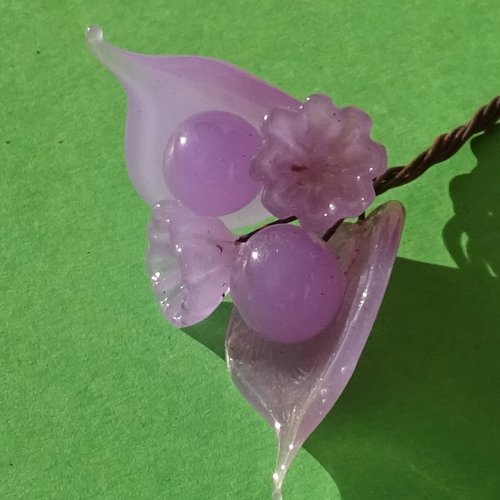 Headpins en verre filé, lampwork, verre de murano, perl.5729