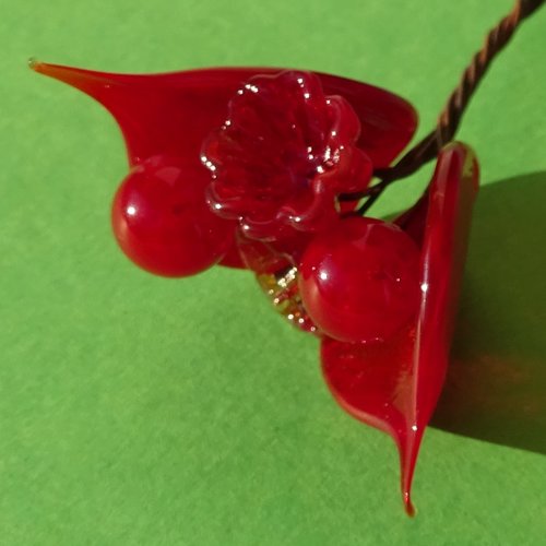 Headpins en verre filé, lampwork, verre de murano, perl.5731