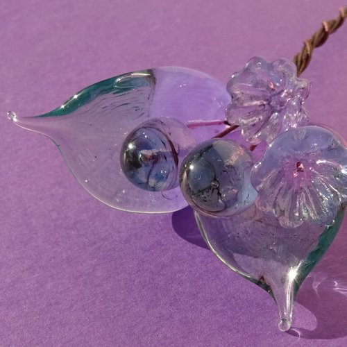 Headpins en verre filé, lampwork, verre de murano, perl.5733