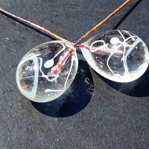 Duo de gouttes en verre de murano perl.2489