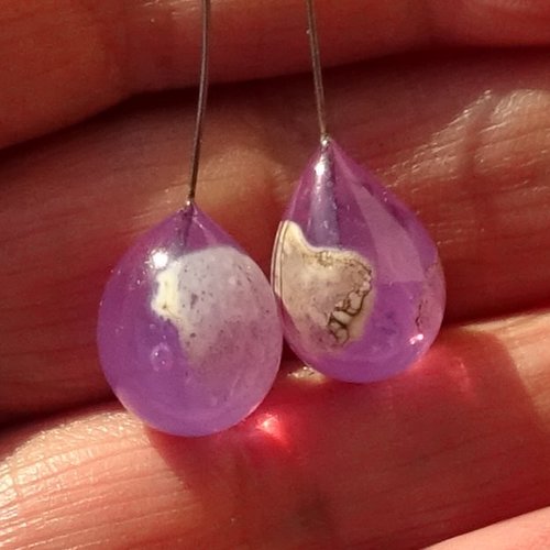Duo de headpins en verre de murano perl.5776