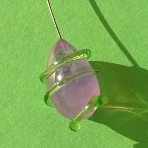 Headpin en verre filé, lampwork, verre de murano, perl.5777