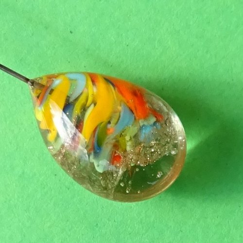 Headpin en verre filé, lampwork, verre de murano, perl.5817