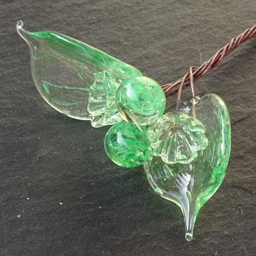 Headpins en verre filé, lampwork, verre de murano, perl.5828