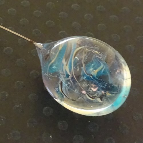 Headpins verre filé, lampwork, verre de murano, perl.4116