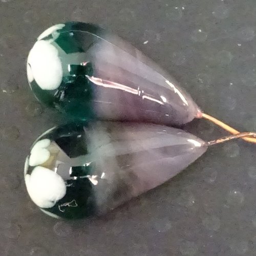 Headpins verre filé, lampwork, verre de murano, perl.4181