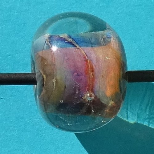 Jolie perle ronde, verre de murano, lampwork, verre filé,  perl.5186