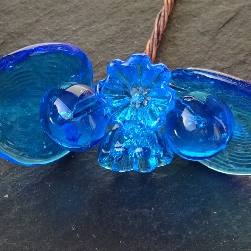 Headpins en verre filé, lampwork, verre de murano, perl.5834