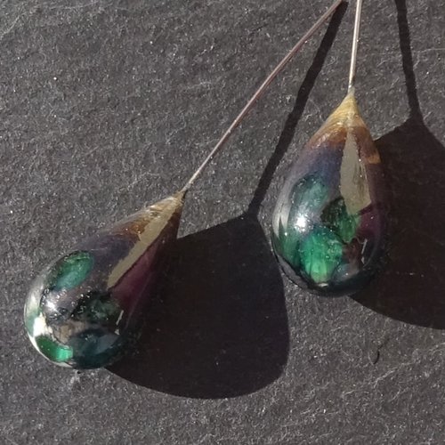Headpins verre filé, lampwork, verre de murano, perl.5923