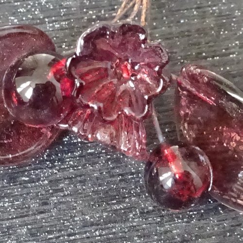 Headpins en verre filé, lampwork, verre de murano, perl.4823