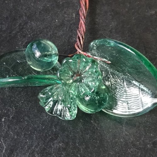 Headpins en verre filé, lampwork, verre de murano, perl.5974