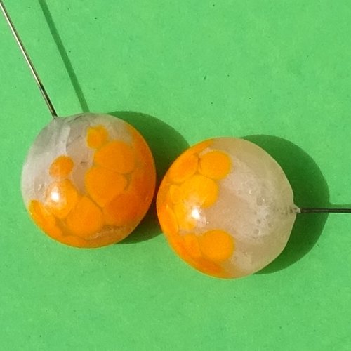 Duo de headpins en verre filé, lampwork,perl.5994