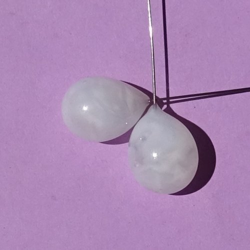 Duo de headpins en verre filé, lampwork,perl.6064