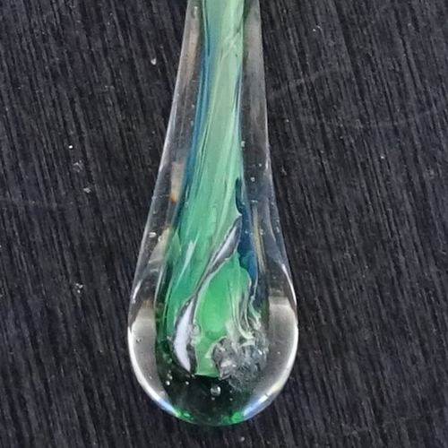 Grande goutte sur tige en verre filé, lampwork, verre de murano, perl.4001