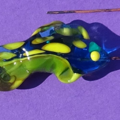 Headpin poisson, verre filé, lampwork, verre de murano, perl.4397